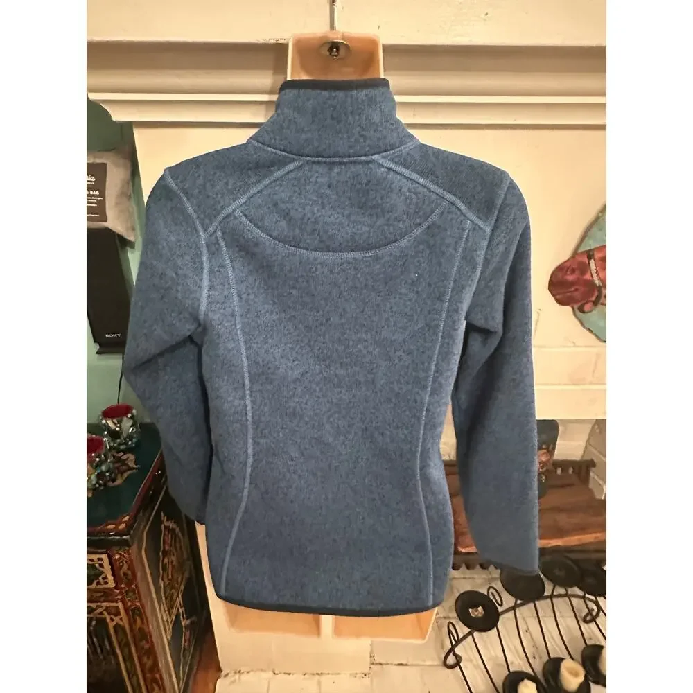 LL BEAN SWEATER FLEECE FULL ZIP JACKET SEABOARD BLUE XS